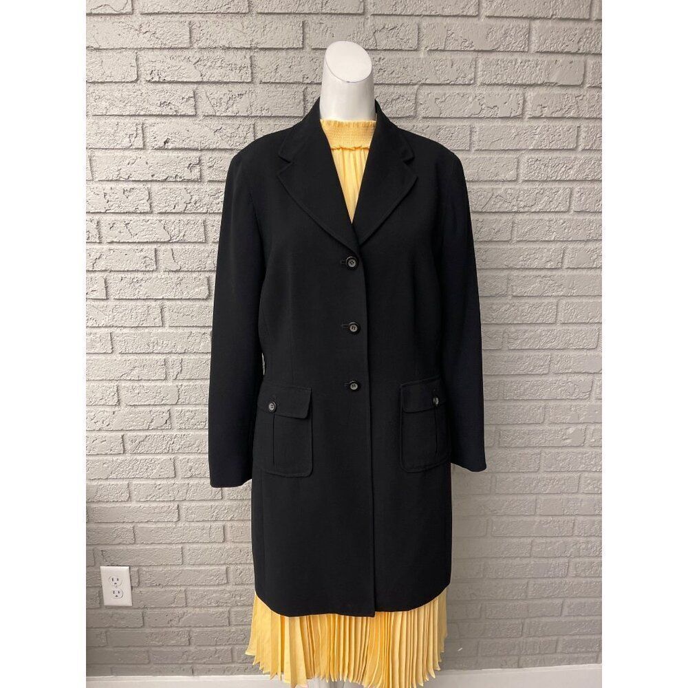 New York & Co Women Long Sleeve Black Long Duster Jacket Size 12